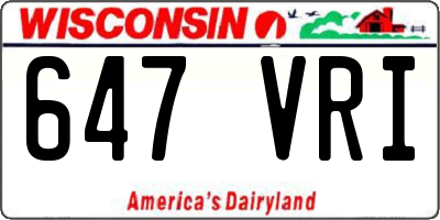 WI license plate 647VRI