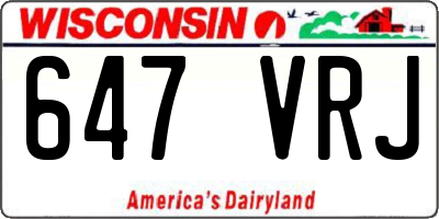 WI license plate 647VRJ