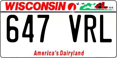 WI license plate 647VRL