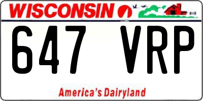 WI license plate 647VRP
