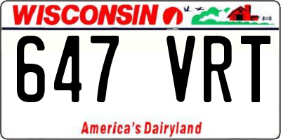 WI license plate 647VRT