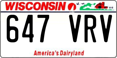 WI license plate 647VRV