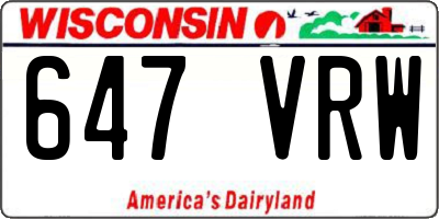 WI license plate 647VRW