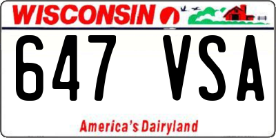WI license plate 647VSA