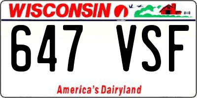 WI license plate 647VSF