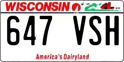 WI license plate 647VSH
