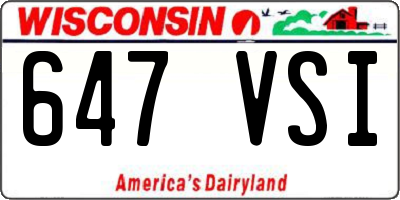 WI license plate 647VSI