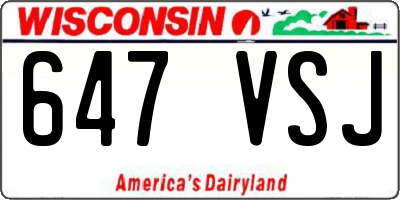 WI license plate 647VSJ