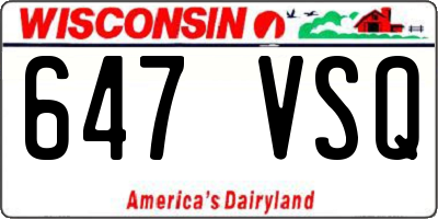 WI license plate 647VSQ