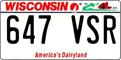 WI license plate 647VSR