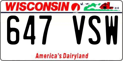 WI license plate 647VSW