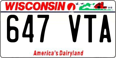 WI license plate 647VTA