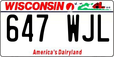 WI license plate 647WJL