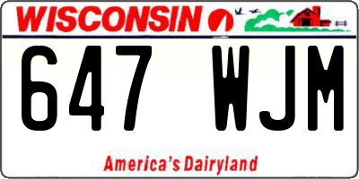 WI license plate 647WJM