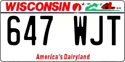 WI license plate 647WJT