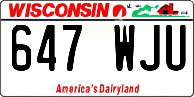 WI license plate 647WJU
