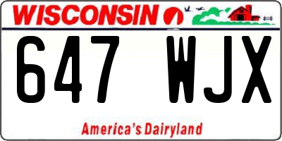 WI license plate 647WJX