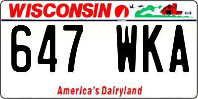 WI license plate 647WKA