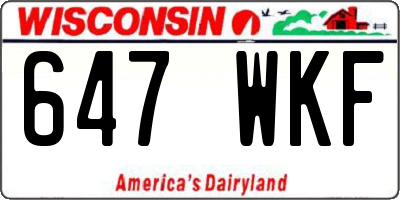 WI license plate 647WKF