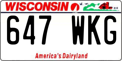 WI license plate 647WKG