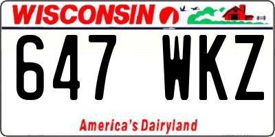 WI license plate 647WKZ