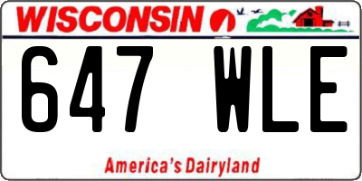 WI license plate 647WLE