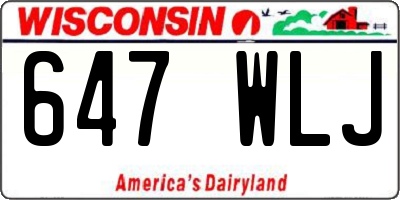 WI license plate 647WLJ