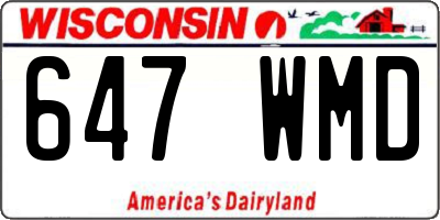 WI license plate 647WMD