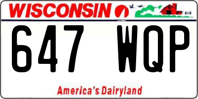 WI license plate 647WQP