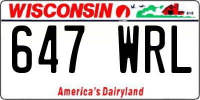 WI license plate 647WRL