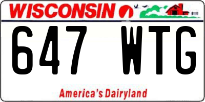 WI license plate 647WTG