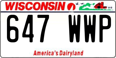 WI license plate 647WWP