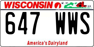 WI license plate 647WWS