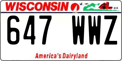 WI license plate 647WWZ