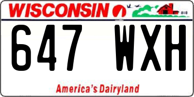 WI license plate 647WXH