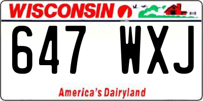 WI license plate 647WXJ