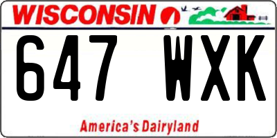 WI license plate 647WXK
