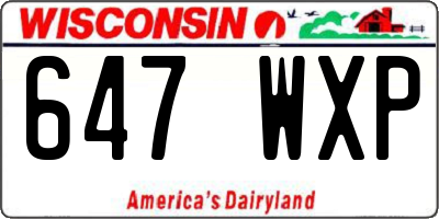 WI license plate 647WXP