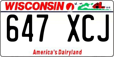 WI license plate 647XCJ