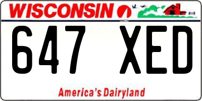 WI license plate 647XED