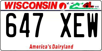 WI license plate 647XEW