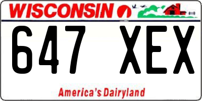 WI license plate 647XEX