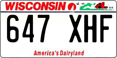 WI license plate 647XHF