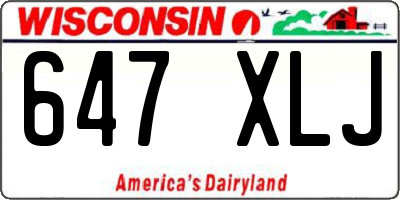 WI license plate 647XLJ