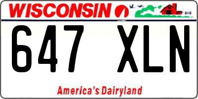 WI license plate 647XLN