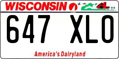WI license plate 647XLO