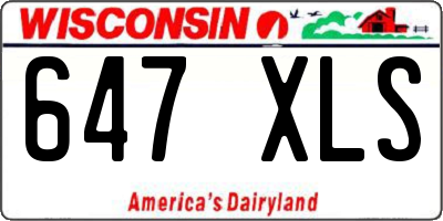 WI license plate 647XLS