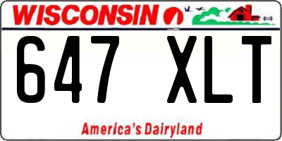WI license plate 647XLT