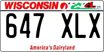 WI license plate 647XLX