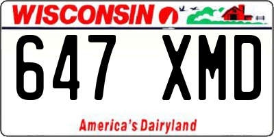 WI license plate 647XMD